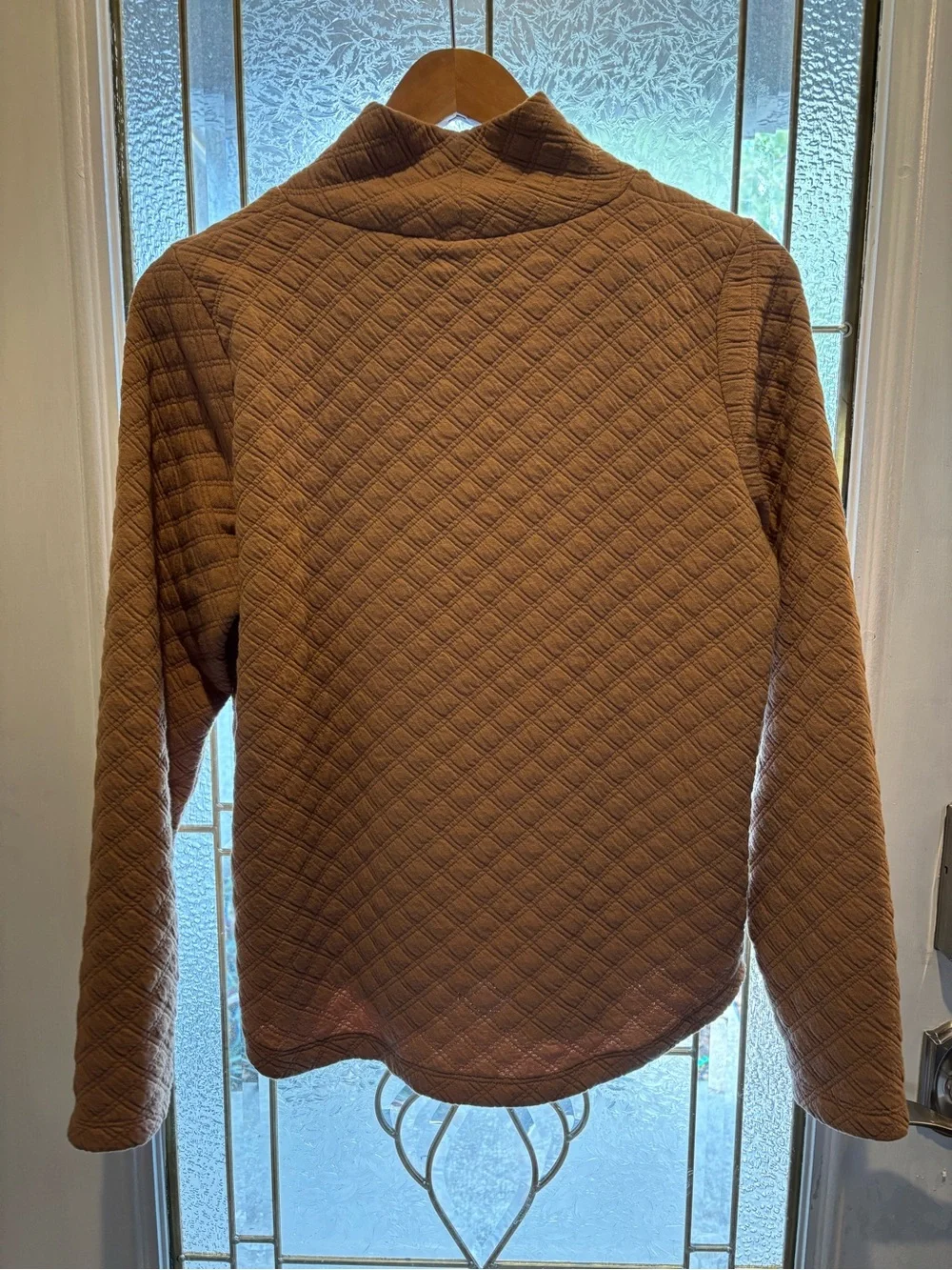 J. Crew Quilted Turtleneck Sweater - Tan Brown